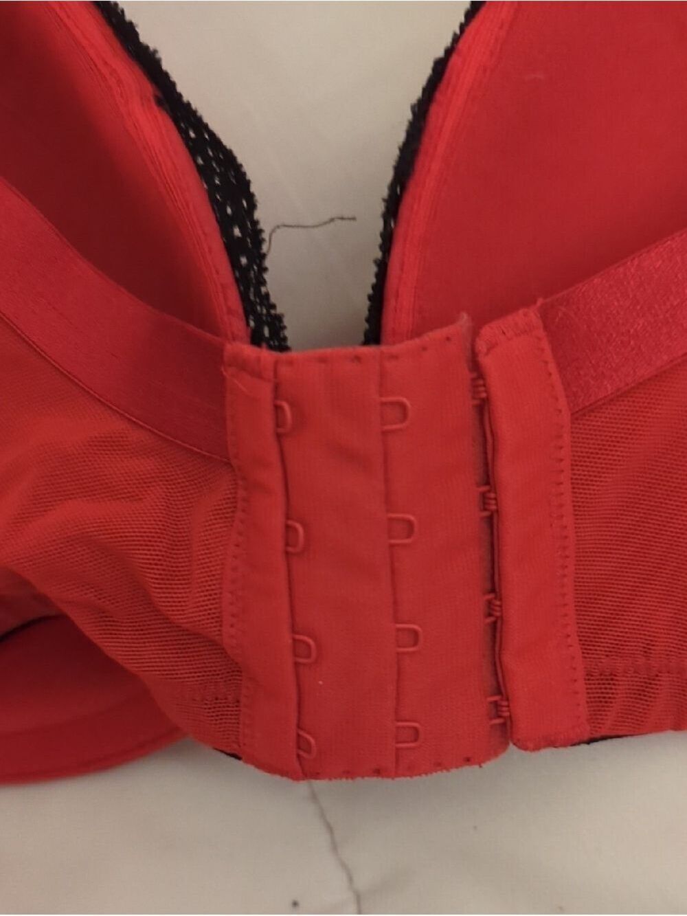 Lane Bryant Cacique: Red w/ Black Lace Trim Jacquard Style Bra Size 42DD-NWOT - Picture 9 of 11